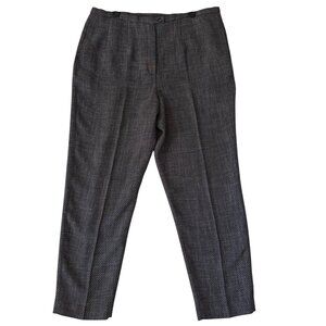Harvé Benard Womens Gray Herringbone Trousers Size 14W Polyester Blend Classic F